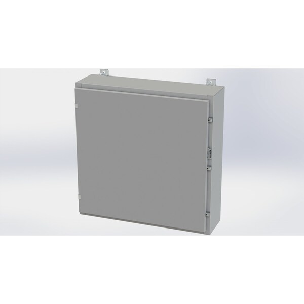 Clamps with Padlock Hasp Electrical Enclosures, 30 in H, 8 in D, 30 in W, NEMA 4, Carbon Steel